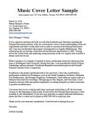Music Cover Letter Sample Writing Tips Resume Companion