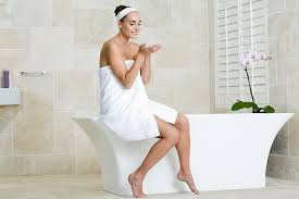 Image result for woman with towel ready to moisturize