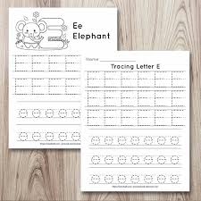 free printable letter e tracing
