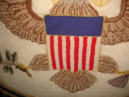 hand hooked rug presidential seal