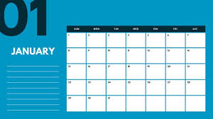 Blue And Pink Monthly Calendar Templates By Canva