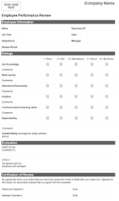 Appraisal Forms List Elegant Performance Review Templates Examples