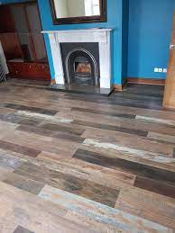 colourful mixed width laminate flooring