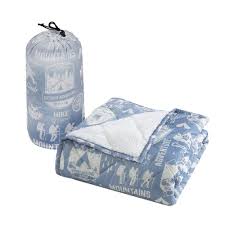 coleman reversible water resistant indoor outdoor throw blanket 50 inchx60 inch light blue