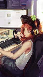 Gamer Girl Anime Gaming Desktop Setup ...
