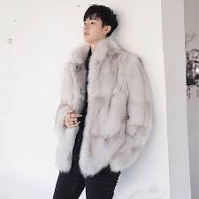 Men 039 S Faux Fox Fur Coat Short