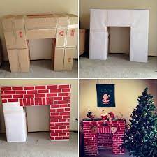This Cardboard Fireplace Mantel Idea Is
