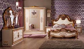 italian style golden white bedroom set