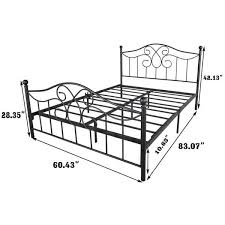 black queen size metal bed frame