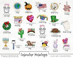 Calendar Holiday Icons Clip Art Clipart