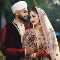 punjabi wedding couple stock photos
