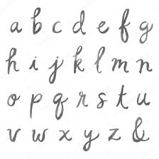 cursive watercolor alphabet lowercase