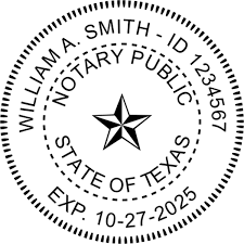 texas notary pink round design seal