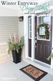 winter entryway decor and curb appeal