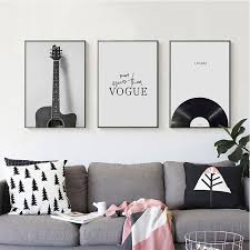 Nature scenes maps plants & flowers flowers plants trees animals domestic animals reptilies and sealife wild animals places cities countries u.s. Black White Music Theme Decor Style Guitar Dj Poster And Prints Canvas Painting Pictures For Living Room Wall Art Home Decor Wall Art Accents