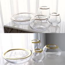 Organic Formed Vase Gold Rim