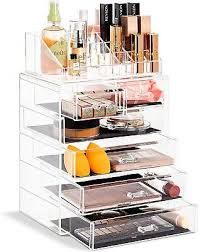 acrylic makeup organizer with 6 drawers