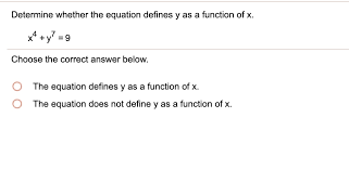 Equation Defines Y As A Function Of X
