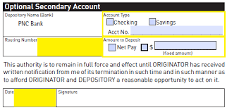 pnc bank direct deposit authorization
