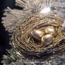 gold bird s nest diy christmas ornament