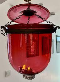 Antique Cranberry Red Glass Hanging