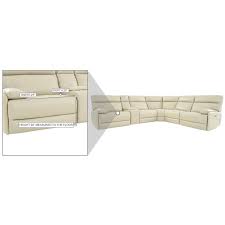 cream leather power reclining sectional