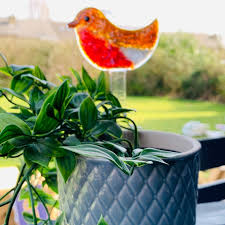 Robin Glass Garden Decoration Bird
