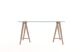 Glass Top Trestle Desk Home And