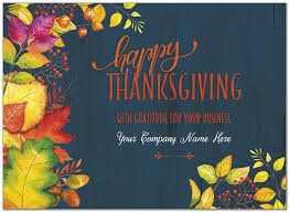Watercolor Leaves Name Card Custom Thanksgiving Cards