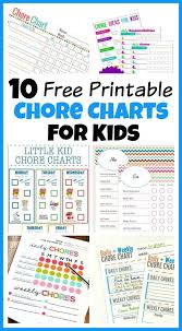 10 Free Printable Chore Charts For Kids Chore Chart Kids