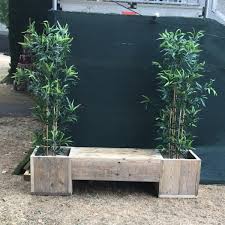 Wooden Planter With Bench