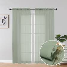 ovzme sheer window curtains 72 inch