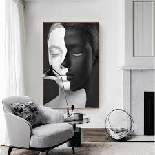 abstract art portrait painting black