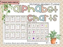Alphabet Charts Victorian Modern Cursive Indoor Plant Classroom Decor
