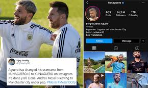 Patrik schick fifa 19 career mode рейтинги игрока. Manchester City Fans Convinced Messi Is On His Way As Aguero Removes No 10 From Instagram Handle Daily Mail Online