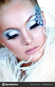 beautiful woman with bright makeup