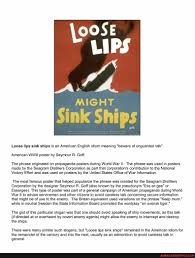 sink ships loose lips sink ships is an