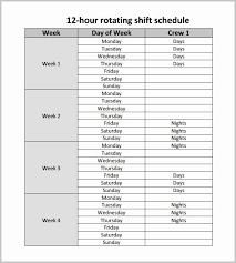 Succeeding week, the crew would stay operating the day shift within the same manner and so the subsequent week modification to identical sequence, however, work the night shift for twelve hours daily. Rotating Weekend Schedule Template New Free Rotating Shift Work Schedule Template To Include Schedule Template Schedule Templates Shift Schedule