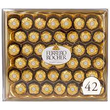 Amazon.com : Ferrero Rocher Fine Hazelnut Milk Chocolate, 42 Count,  Chocolate Candy Gift Box, 18.5 oz, Great Mother's Day Gift : Grocery &  Gourmet Food