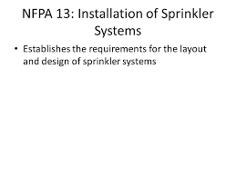 Nfpa 13 Installation Of Sprinkler Systems Ppt Video