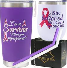 Take care when buying a gift for a breast cancer survivor; Breast Cancer Survivor Gifts For Women Breast Cancer Gifts For Women Breast Cancer Survivor Gifts Inspiration Encouragement Gifts For Women Breast Cancer Tumbler She Believed She Could So She Did Walmart Com