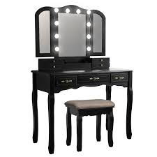 veikous 39 in black makeup vanity in