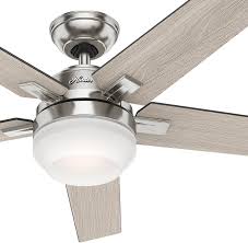 Amazon Com Hunter 54inch Contemporary Indoor Ceiling Fan With Light Kit And Remote Control Brushed Nickel Finish Renewed Kitchen Dining