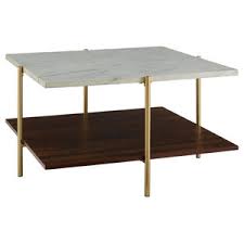 Faux marble block coffee table. 32 Modern Square Coffee Table Marble And Gold Contemporary Coffee Tables By Walker Edison Houzz