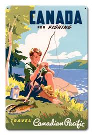 Fishing 12 X 18 Vintage Metal Sign