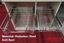 Find the right size that fits within the space you have in your kitchen. Stainless Steel Kitchen Cabinet Pull Out Basket Ss