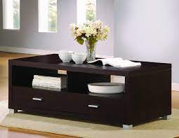 Coffee Table With Drawers Dark Brown