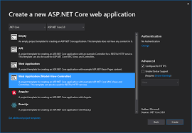 creating grid view in asp net core with