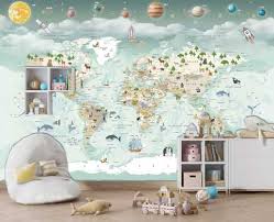 Wall Mural For The Nursery World Map