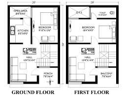 20x30 Duplex House Plans North Facing